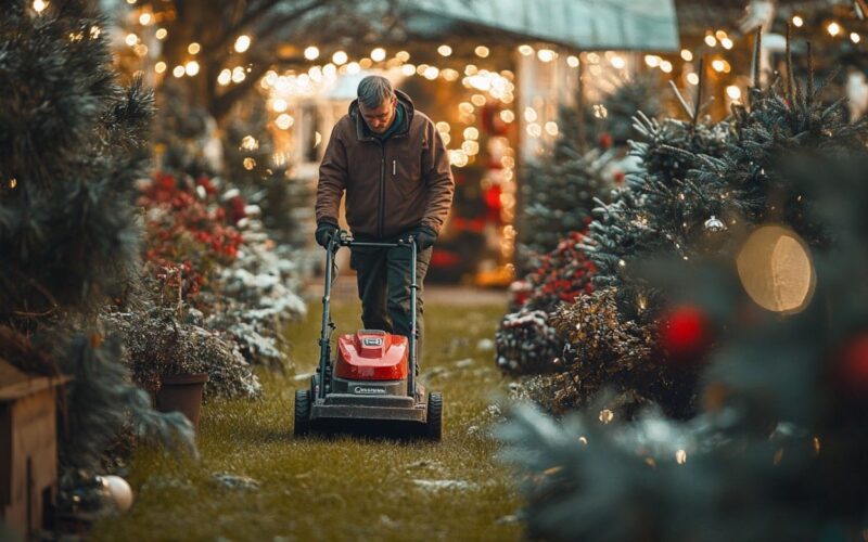 Grasmaaien tijdens Kerst