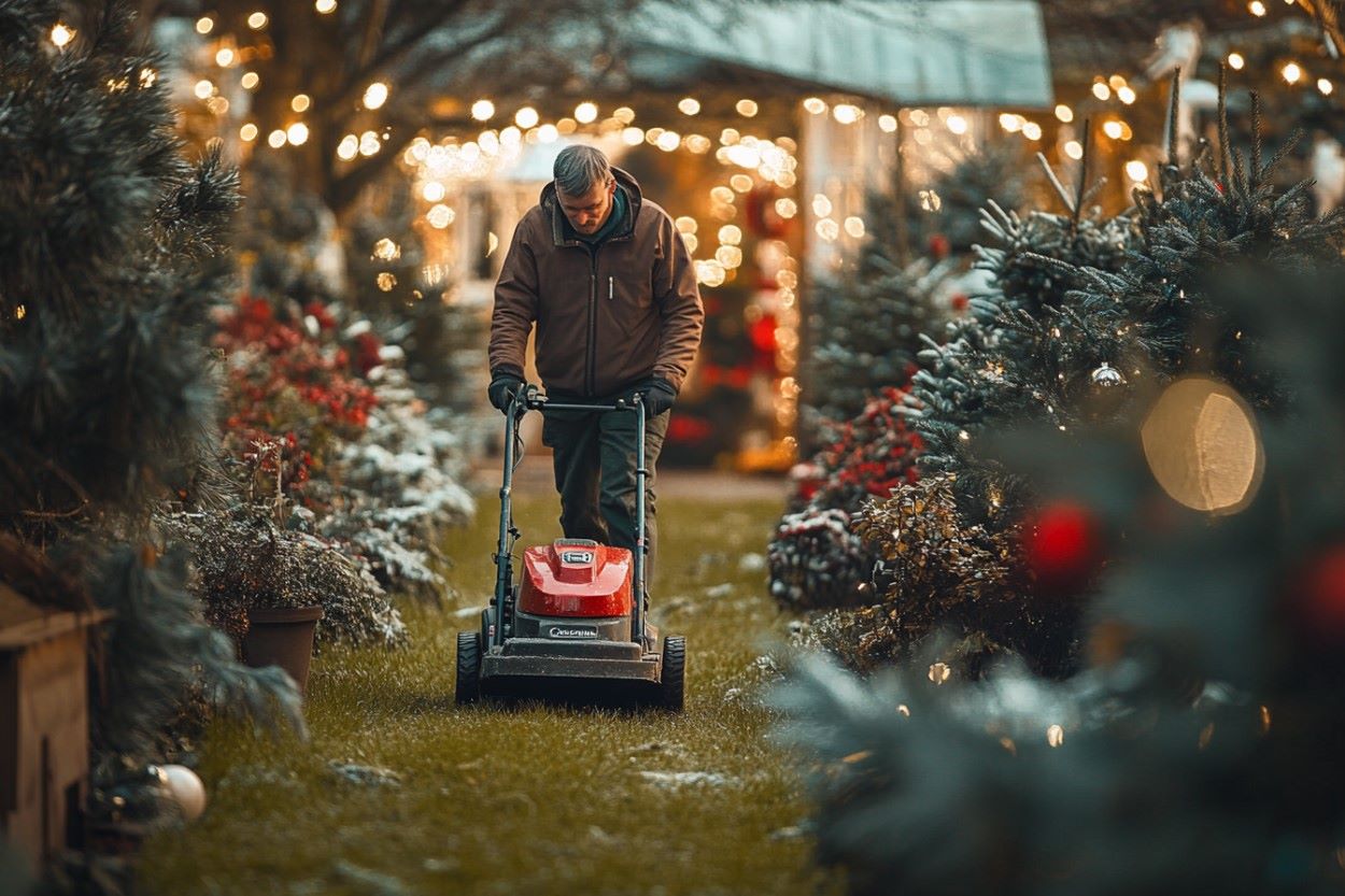 Grasmaaien tijdens Kerst